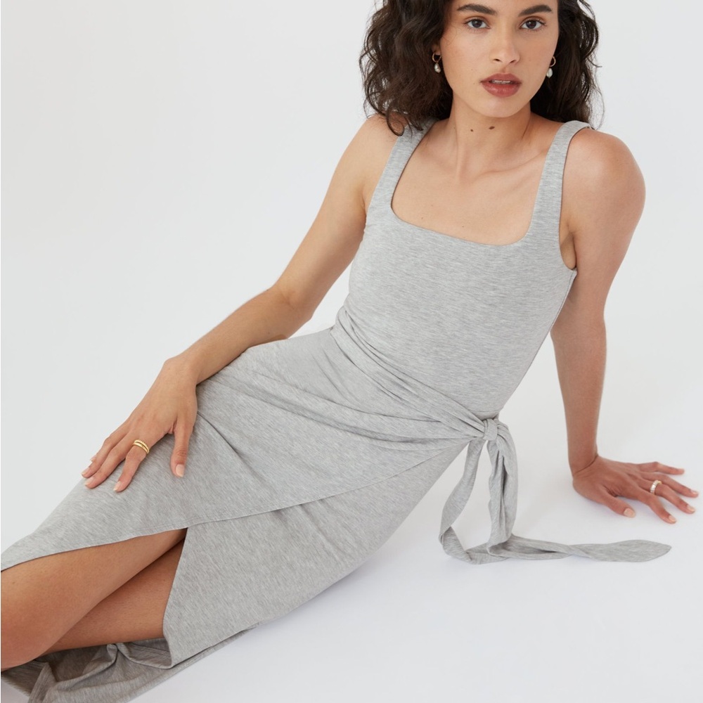 Wilfred Saturn grey mini wrap dress